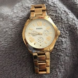 Fossil Stainless Steel/  Gold watch